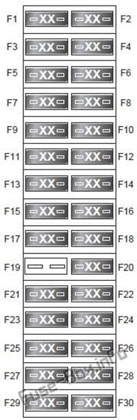 Under-hood fuse box diagram: Land Rover Discovery 4 / LR4 (2009-2016)