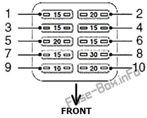 Under-hood fuse box diagram: Land Rover Freelander (2003, 2004, 2005, 2006)