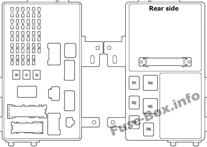 Instrument panel fuse box diagram: Lexus ES 300, ES 330 (2001, 2002, 2003, 2004, 2005, 2006)