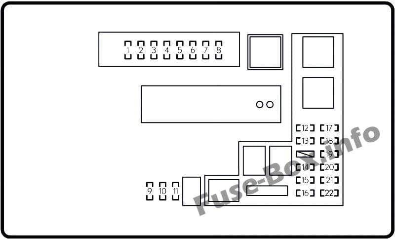 Under-hood fuse box #2 diagram: Lexus GS 250, GS 350 (2012, 2013, 2014, 2015, 2016, 2017)