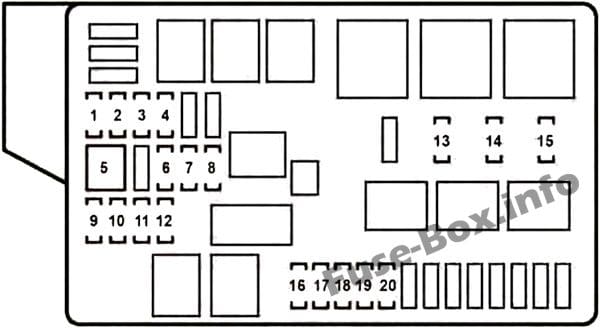 Under-hood fuse box #2 diagram: Lexus GS 350, GS 430, GS 460 (2008, 2009, 2010, 2011)