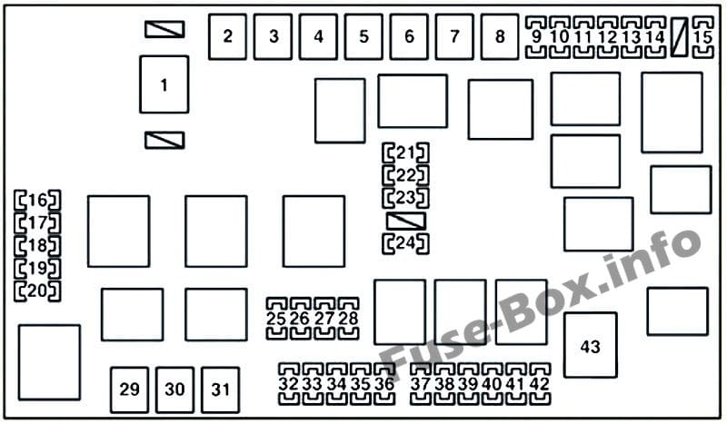 Under-hood fuse box diagram: Lexus GX 470 (2002, 2003, 2004, 2005, 2006, 2007, 2008, 2009)