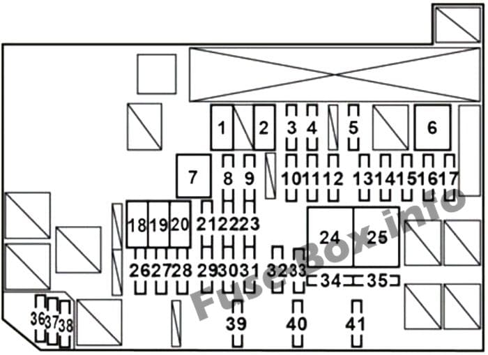 Under-hood fuse box diagram: Lexus HS 250h (2010, 2011, 2012, 2013)