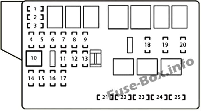 Under-hood fuse box #2 diagram: Lexus IS 250, IS 350 (2006-2013)