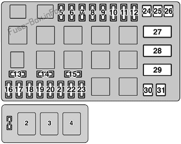 Under-hood fuse box diagram: Lexus LX470 (1998, 1999, 2000, 2001, 2002)