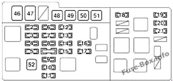 Under-hood fuse box diagram: Lexus RX 300 (1999, 2000, 2001, 2002, 2003)