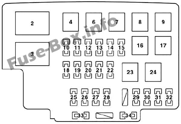 Under-hood fuse box diagram: Lexus RX 330 (2003, 2004, 2005, 2006)