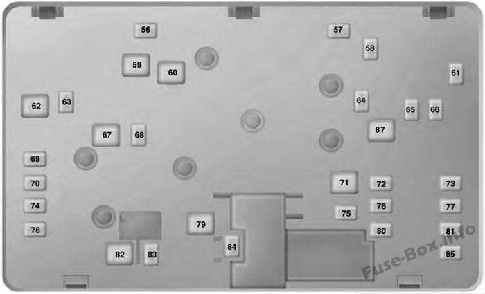 Under-hood fuse box diagram (bottom): Lincoln MKX (2016)