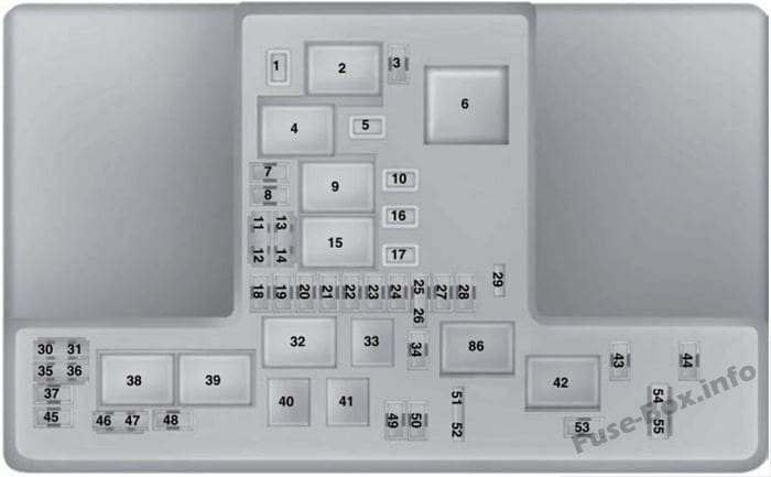 Under-hood fuse box diagram: Lincoln MKZ (2016)