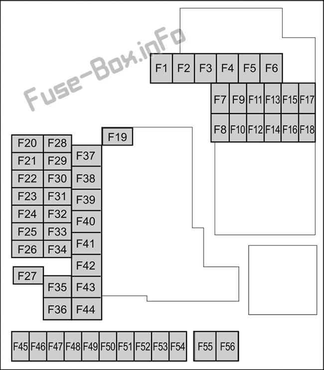 Under-hood fuse box diagram: Mazda 3 (2019-..)