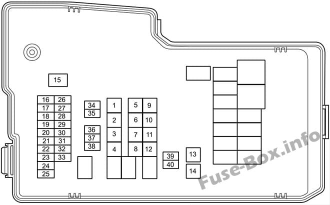 Under-hood fuse box diagram: Mazda 5 (2012, 2013)