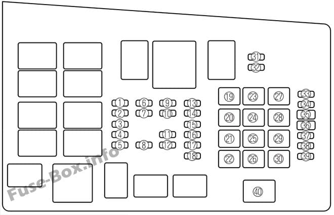 Under-hood fuse box diagram: Mazda 6 (2003, 2004)