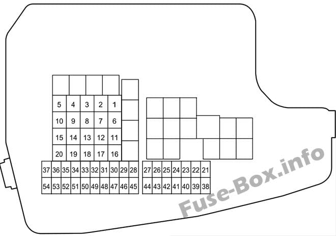 Under-hood fuse box diagram: Mazda 6 (2013, 2014, 2015)