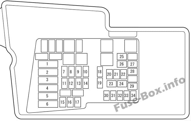 Under-hood fuse box diagram: Mazda CX-7 (2007, 2008)