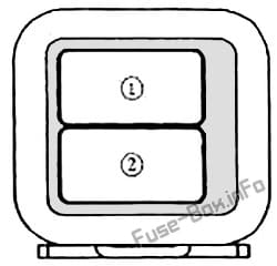 Trunk fuse box diagram: Mazda MX-5 Miata (NA; 1989, 1990, 1991, 1992, 1993, 1994, 1995, 1996, 1997)