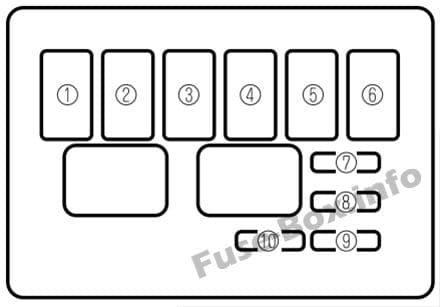 Under-hood fuse box diagram: Mazda MX-5 Miata (2002, 2003)