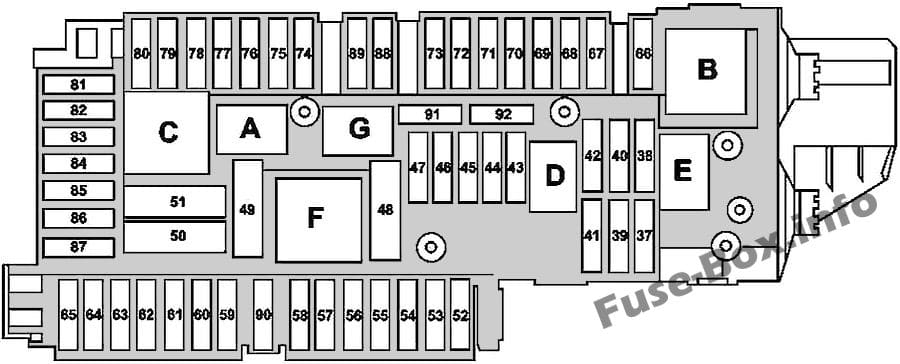 Trunk fuse box diagram: Mercedes-Benz CLS-Class (2011-2018)