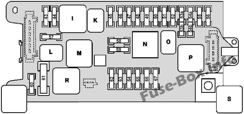 Under-hood fuse box diagram: Mercedes-Benz CLS-Class (2004-2010)