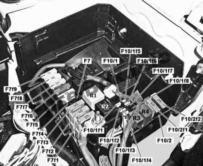 Under-hood fuse box diagram: Mercedes-Benz Citan (2012-2018)