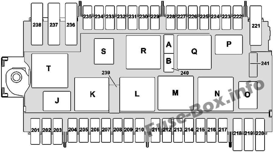 Under-hood fuse box diagram: Mercedes-Benz GLA-Class (2014-2019-..)