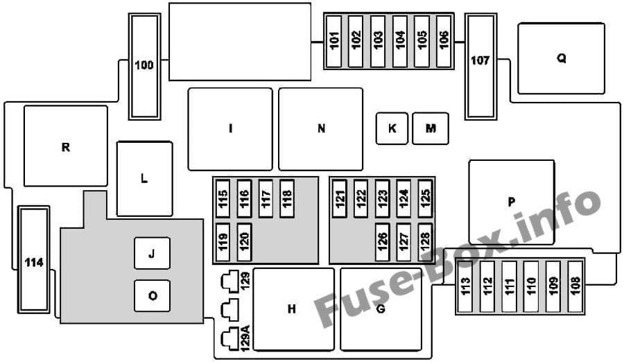 Under-hood fuse box diagram: Mercedes-Benz GLC-Class (2015-2019-..)