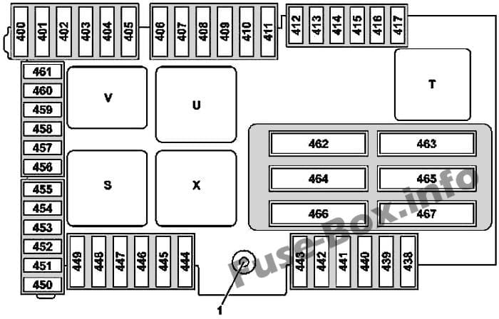 Trunk fuse box diagram (version 1): Mercedes-Benz GLC-Class (2015-2019-..)