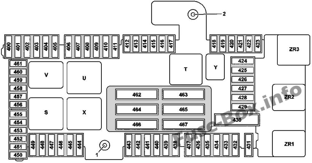 Trunk fuse box diagram (version 2): Mercedes-Benz GLC-Class (2015-2019-..)