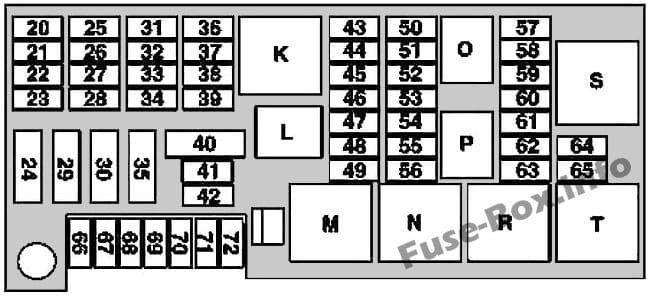 Trunk fuse box diagram (Up to 31.05.2006): Mercedes-Benz M-Class (2006-2011)