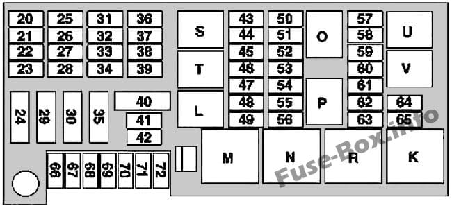 Trunk fuse box diagram (As of 01.06.2006): Mercedes-Benz M-Class (2006-2011)