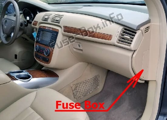 Diagrama de fusibles Mercedes-Benz Clase R (W251; 2005-2013) en español