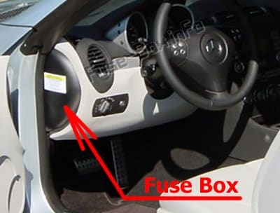 The location of the fuses in the passenger compartment: Mercedes-Benz SLK-Class (R171; 2005-2011)