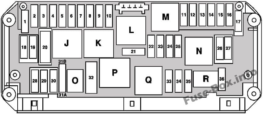 Under-hood fuse box diagram: Mercedes-Benz SLK/SLC-Class (2012-2018)