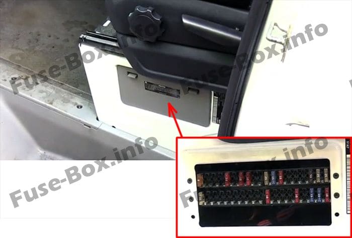 Fuse Box under driver's seat (location): Mercedes-Benz Sprinter (2006-2018)