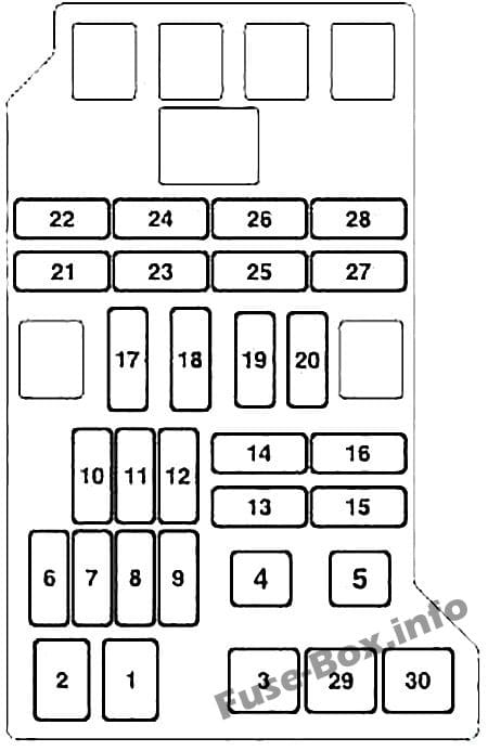 Under-hood fuse box diagram: Mitsubishi Pajero (2006-2015)