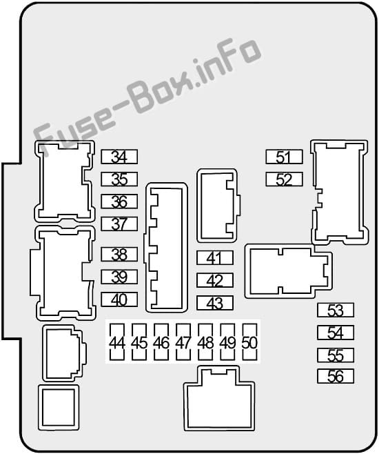 Under-hood fuse box #1 diagram: Nissan Altima (2013, 2014, 2015, 2016, 2017, 2018)