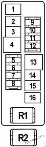 Under-hood fuse box diagram (Type 2): Nissan Teana (2003-2008)