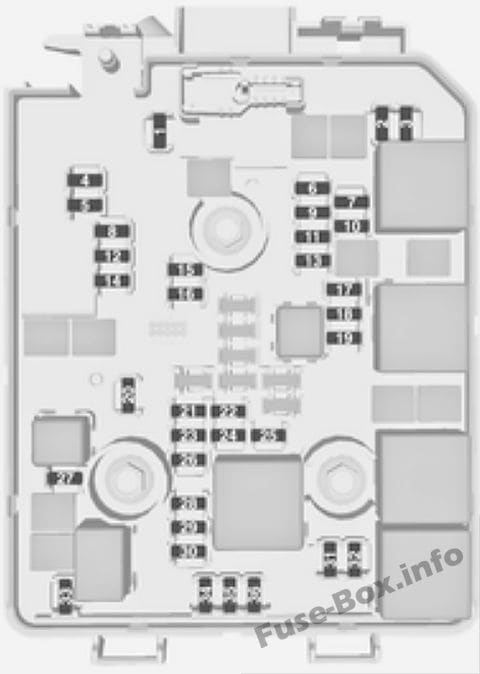 Under-hood fuse box diagram: Opel / Vauxhall Adam (2014)