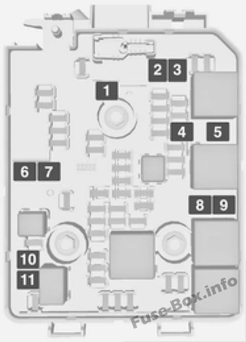 Under-hood fuse box diagram: Opel / Vauxhall Adam (2014)