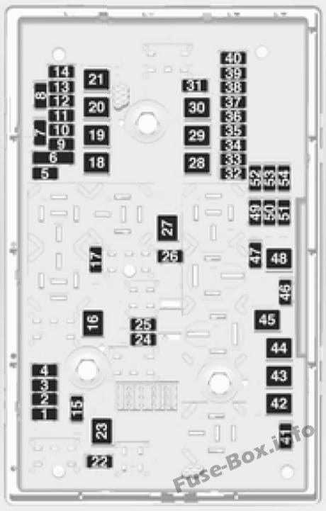 Under-hood fuse box diagram: Opel/Vauxhall Astra J (2013)