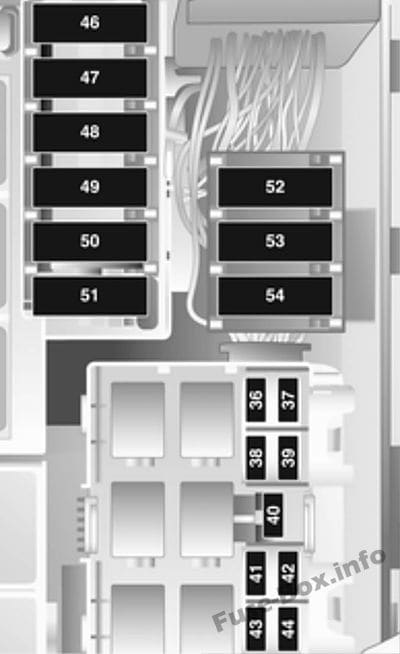 Under-hood fuse box diagram: Opel/Vauxhall Combo C (2010, 2011)