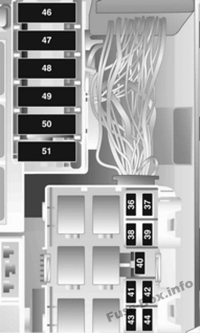 Under-hood fuse box diagram: Opel/Vauxhall Combo C (2010, 2011)