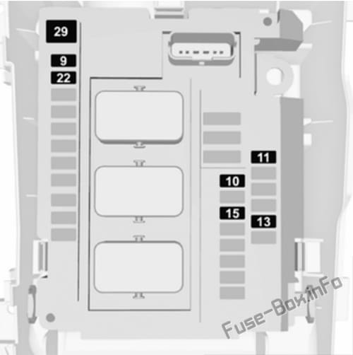 Under-hood fuse box diagram (ver.1): Opel (Vauxhall) Grandland X (2017, 2018, 2019, 2020..)