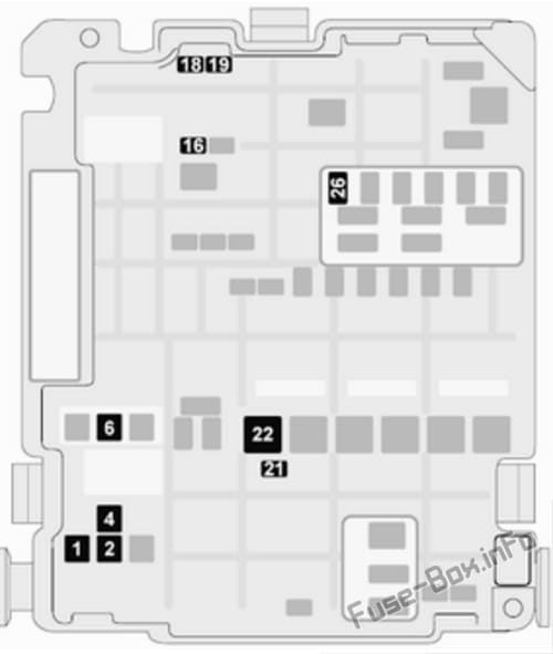 Under-hood fuse box diagram (ver.2): Opel (Vauxhall) Grandland X (2017, 2018, 2019, 2020..)