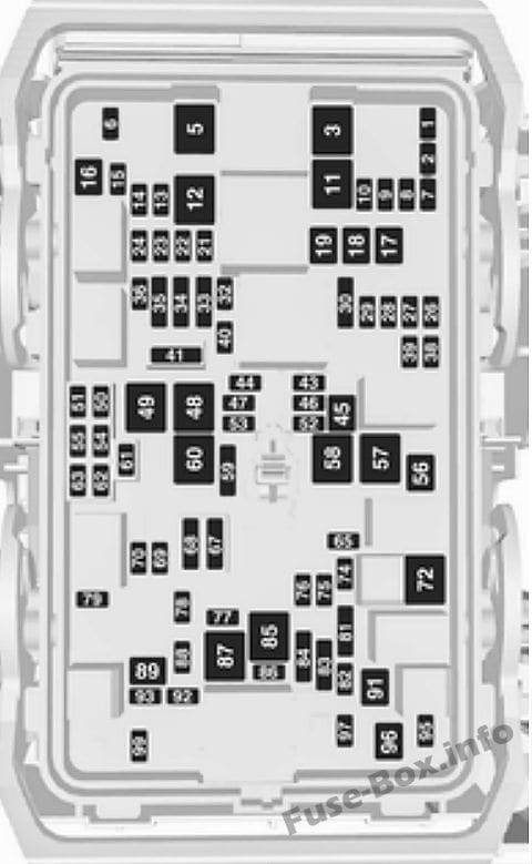 Under-hood fuse box diagram: Opel/Vauxhall Insignia B (2018)