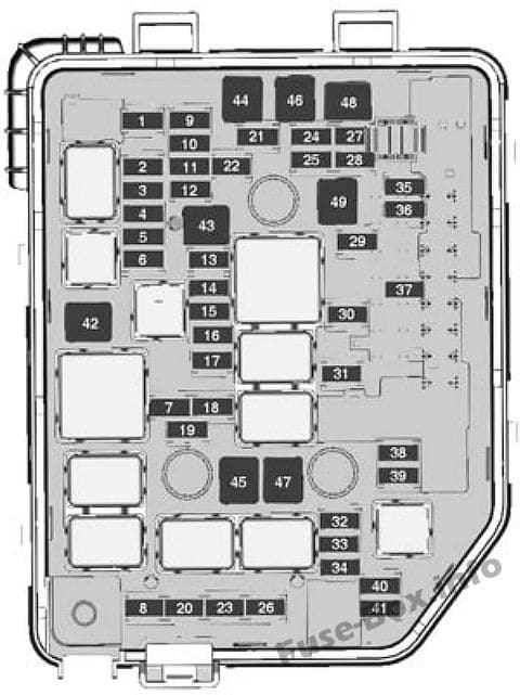 Under-hood fuse box diagram: Opel/Vauxhall Karl (2015, 2016)