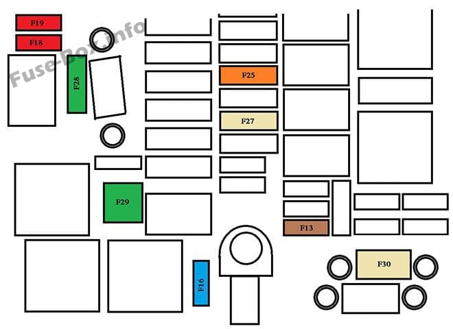 Under-hood fuse box diagram (ECO): Peugeot 308 (2016, 2017)