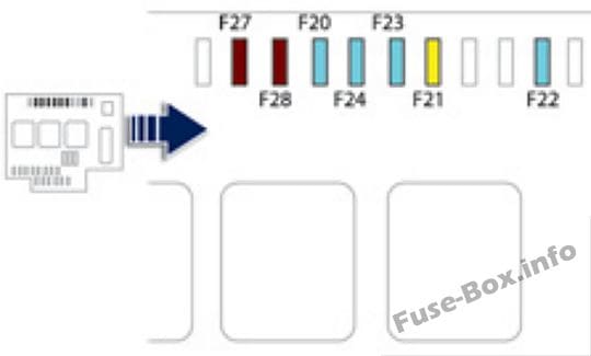 Under-hood fuse box diagram: Peugeot 508 (2011, 2012, 2013, 2014)