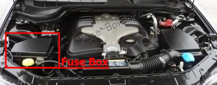 The location of the fuses in the engine compartment: Pontiac G8 (2008-2009)