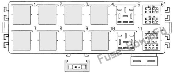 Relay Box №2 (diagram): Porsche 911 (996) / 986 Boxster (1996-2004)