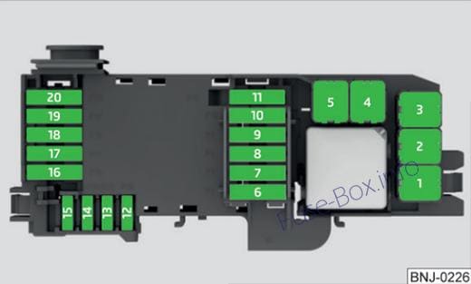 Under-hood fuse box diagram: SEAT Toledo (2016)